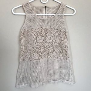 ❤️5/25 Double Zero S Boho Hippie Crochet Tank Top